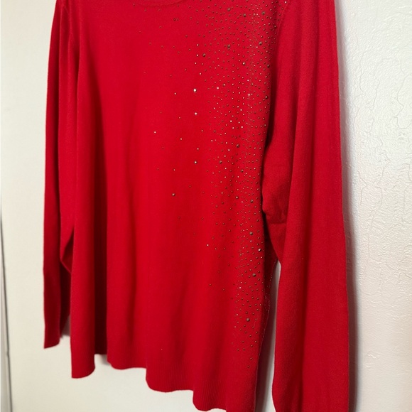 Red Embellished Sweater - Picture 2 of 3
